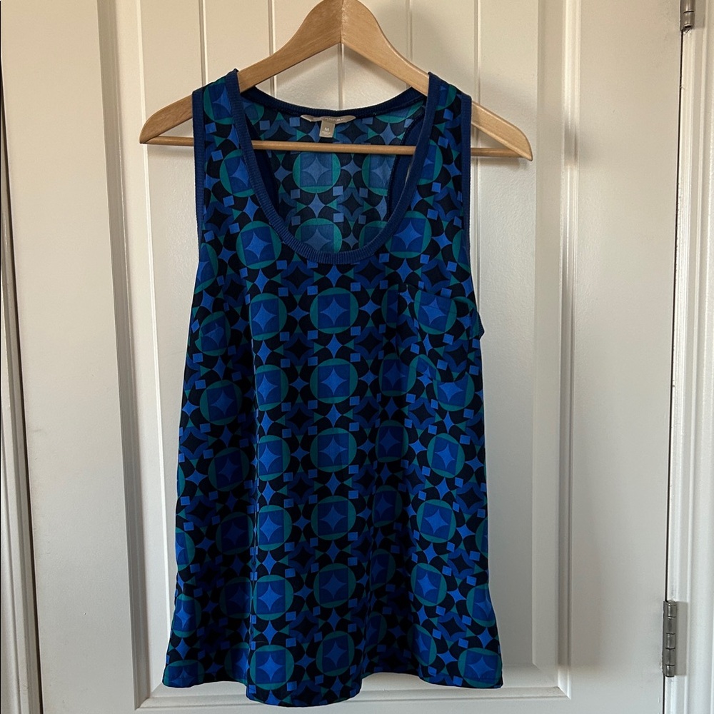 Banana Republic Blue Geometric Tank Top